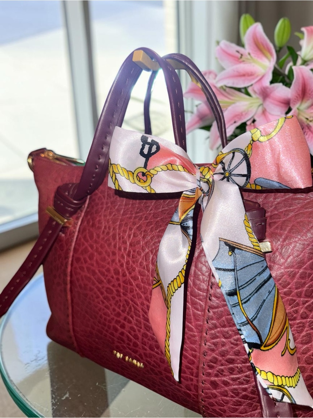 Ted Baker Olmia in OxBlood Crossbod Tote- Like New - Picture 5 of 13